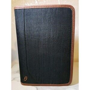 Vintage At A Glance  Black Cloth  Zip Closure Planner Binder 8.5”x6”